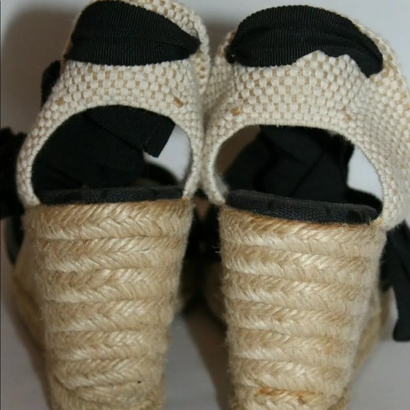 Coach black Sig 12CM peep toe ankle wrap wedge - Picture 5 of 6